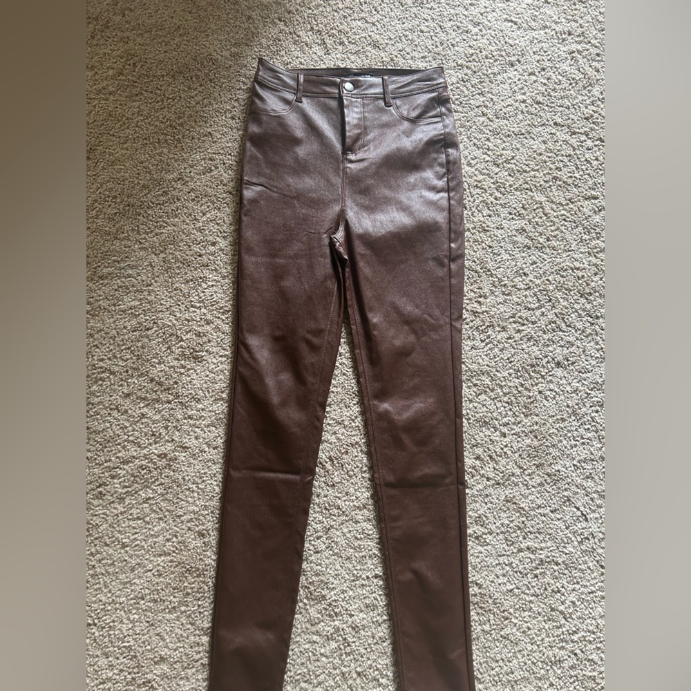 Brown leather pants